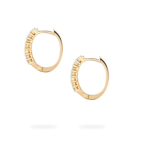 Birks Essentials Diamond Hoop Earrings in Yellow Gold image number 3